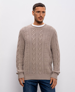 Brunello Cucinelli Бежевый свитер в узор M28505900