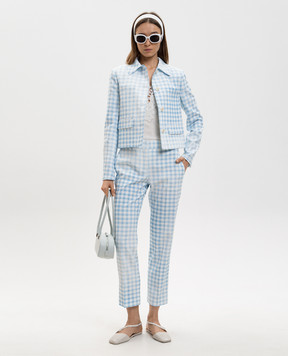 Ermanno Scervino Голубой жакет в клетку D486I340QYG