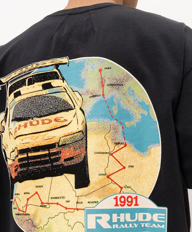 Rhude Черная футболка Tripoli Rally Team RHPF26TT09012 изображение 5