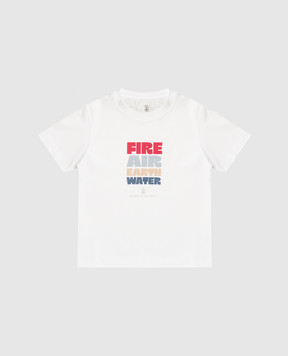 Brunello Cucinelli Детская белая футболка с принтом B0B13T179A