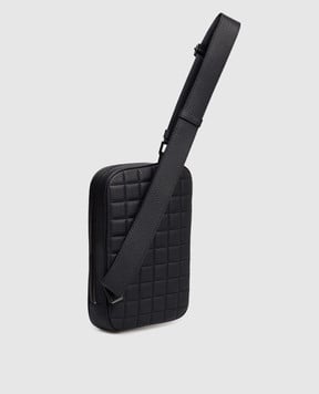 Stefano Ricci Синяя кожаная сумка-слинг с эмблемой с рутениевым покрытием ND200UVD