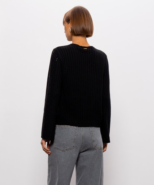 Twinset Черный свитер с шерстью с кристаллами 262TT3150 изображение 4