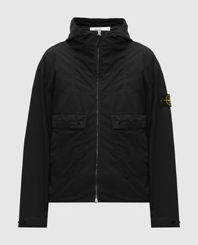 Stone Island Черная куртка с логотипом патча L1S154100052S0042