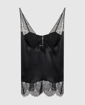Dolce&Gabbana Чорний топ з шовком F7BN5TFU1AU
