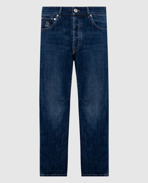 Brunello Cucinelli Сині джинси з ефектом потертості M0Z37X1290