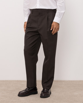 Brunello Cucinelli Коричневі штани з вовни ME267S2440