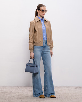 Yves Salomon Бежева шкіряна куртка 25EYV20155APXX