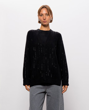 Twinset Черный кардиган с шерстью 262TT3153