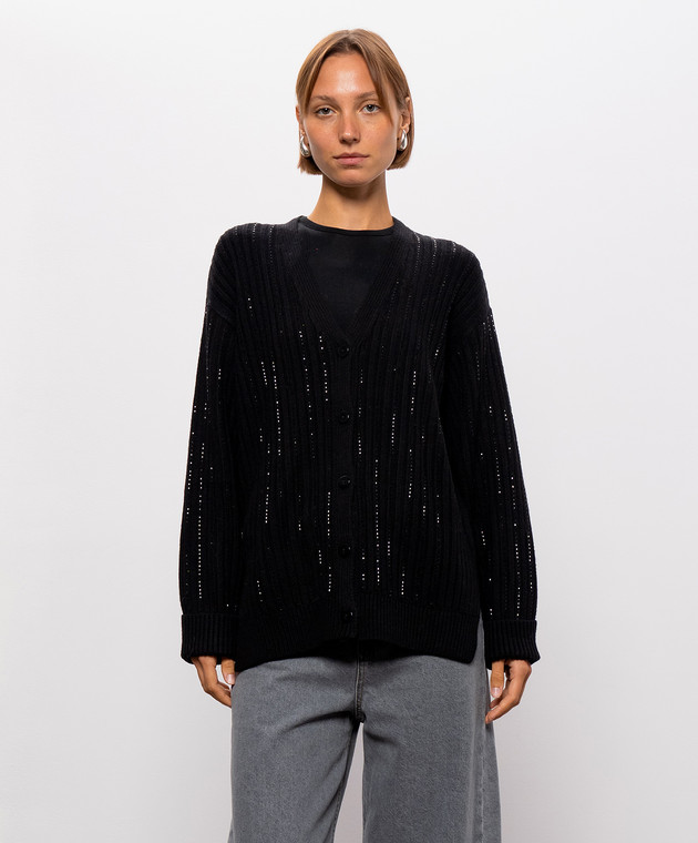 Twinset Черный кардиган с шерстью 262TT3153 изображение 3