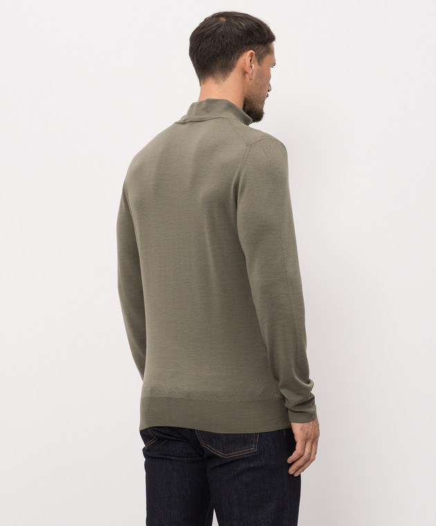 Canali Джемпер кольору хакі з вовни MK01149C0015 зображення 4