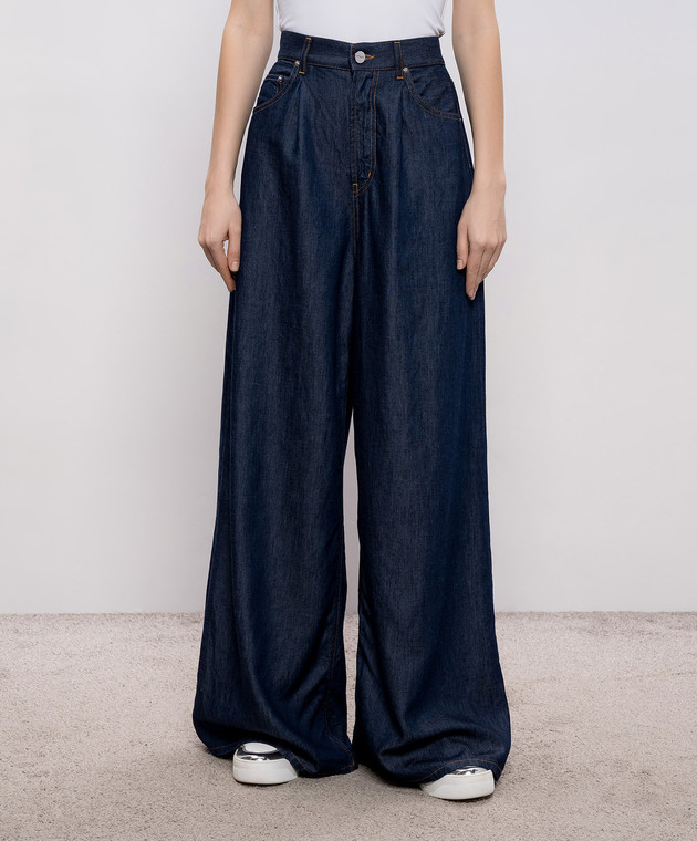 Dondup Синие джинсовые палаццо Maggie с патчем логотипа DP853DF0266DMC4 изображение 3