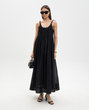 Twinset Чорний сарафан з мереживом 261TT2140