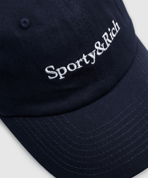 Sporty & Rich Синяя кепка с контрастной вышивкой AC04084300BL106w изображение 4