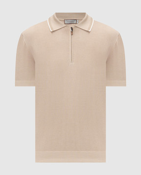 Canali Бежеве поло з блискавкою MK02460C1165