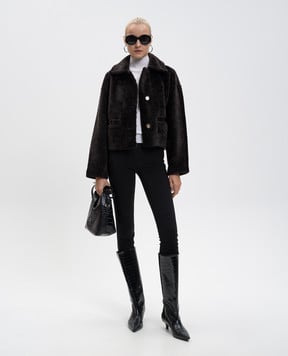 Babe Pay Pls Коричневая укороченная дубленка 2527SETA