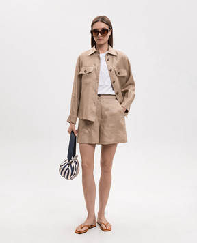 Max Mara Weekend Бежева сорочка WKIPOMPOSA з льону WKIPOMPOSA