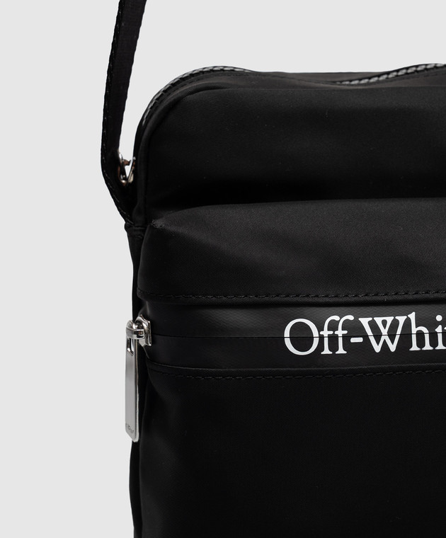 Off-White Чорна сумка з принтом логотипа OWMNQ21F26FB01 зображення 4