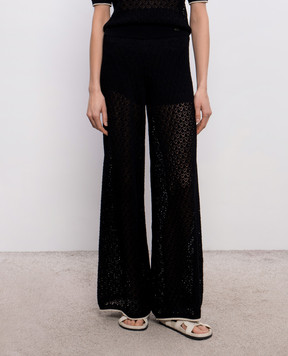 Agnona Чорні ажурні штани кльош K7110307C080P