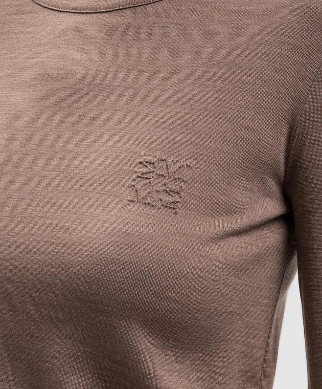 Max Mara Коричневий лонгслів VICINI з вовни MXMVICINI зображення 5