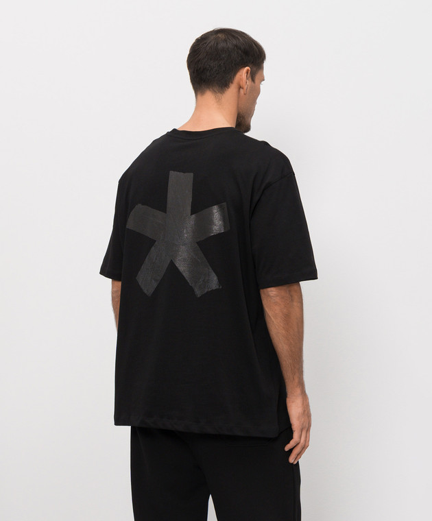 Comme des Fuckdown Чорна футболка з принтом логотипа та емблеми FMS6CFABM01995 зображення 4