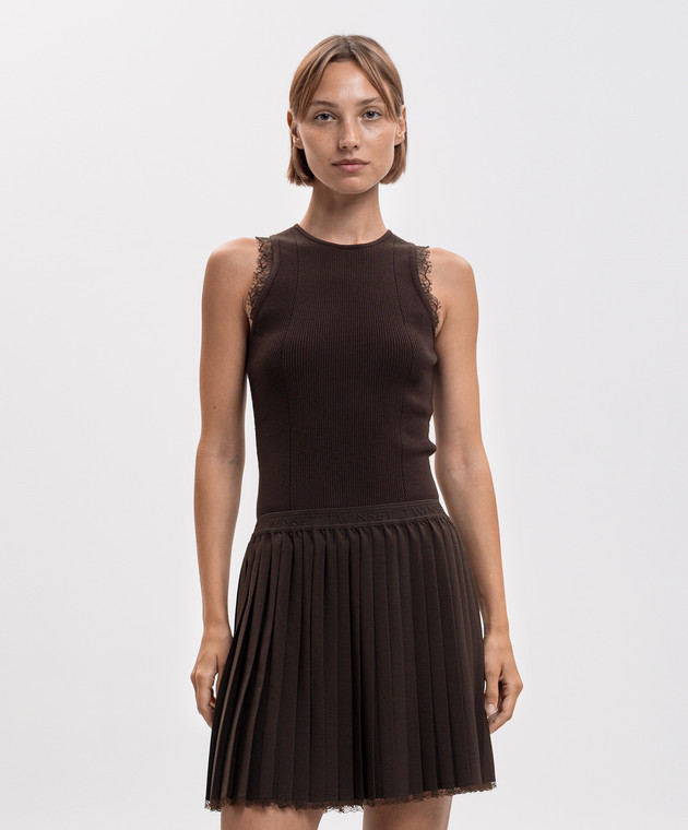 Twinset Коричневый топ в рубчик 262TP3391 изображение 3