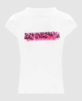 Balenciaga Біла футболка Messy Spray Chopped 871744TUVI6