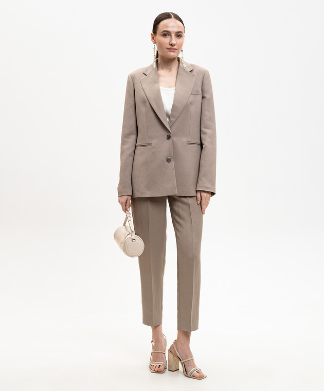 Brunello Cucinelli Топ из шелка цвета айвори MPC59E0600 изображение 2