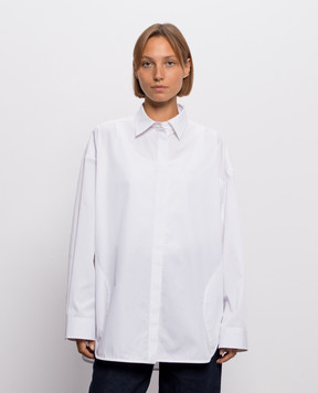 Off-White Белая рубашка с вышивкой логотипа 2FB00371T