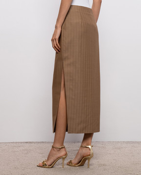 Etro Коричневая юбка из шерсти WRFA021499TJ213