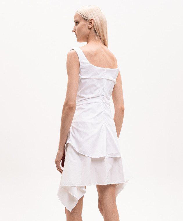 Alexander McQueen Белое платье асимметричного кроя 868507QAACZ изображение 4