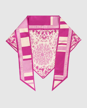 Twinset Рожевий бактус із шовку в квітковий принт 261TO5150