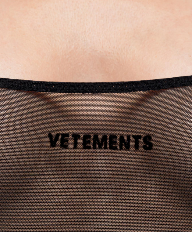 Vetements Черное боди с фактурным логотипом WH27BO124B изображение 5