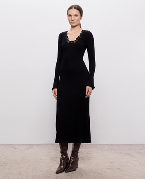 Twinset Черное платье с кружевом 262TT3043