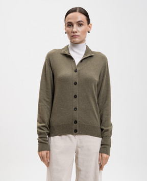 Peserico Кардиган с шерстью цвета хаки с люрексом S99429F1409771