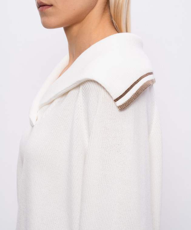 Brunello Cucinelli Свитер цвета айвори с цепочкой мониль M19253202 изображение 5