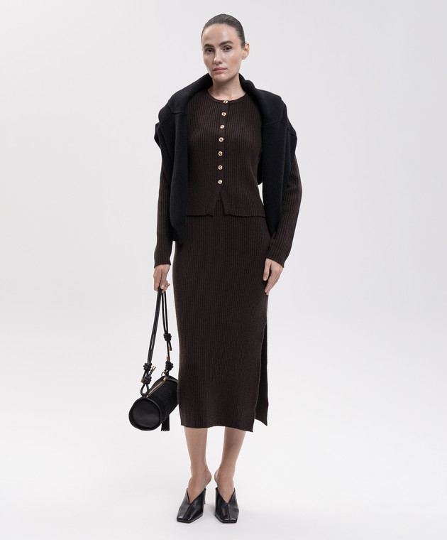 Allude Коричневый кардиган из шерсти и кашемира 26517080 изображение 2
