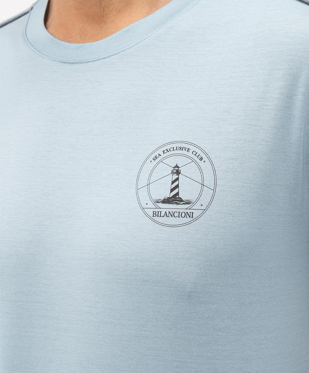 Bilancioni Голубая футболка с принтом BE26T4GBE2 изображение 4