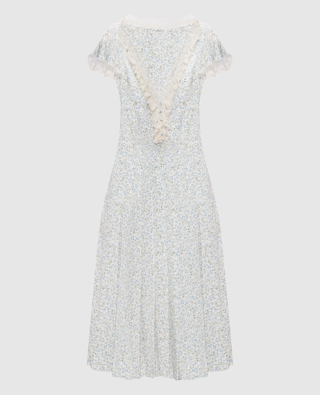 Белое платье из шелка в принт