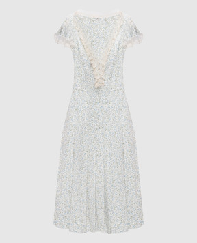 Ermanno Scervino Белое платье из шелка в принт D482Q345APXWE