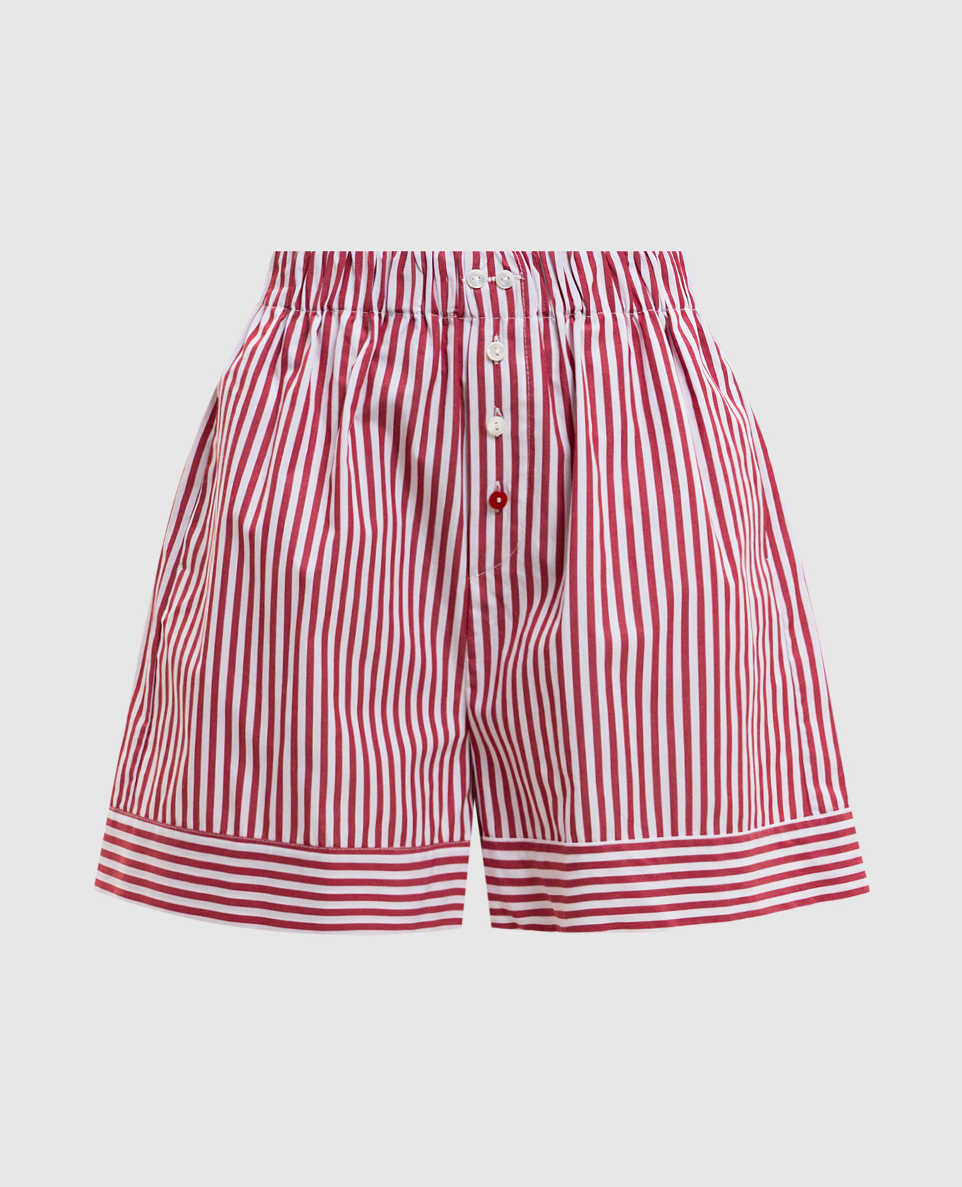 Бордовые шорты в полоску