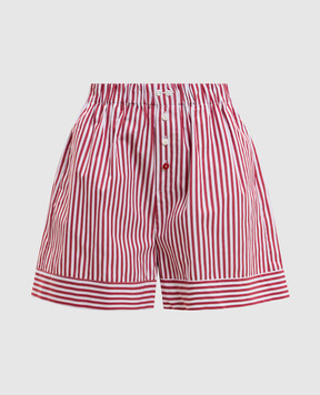 Solotre Бордовые шорты в полоску M1AB0061
