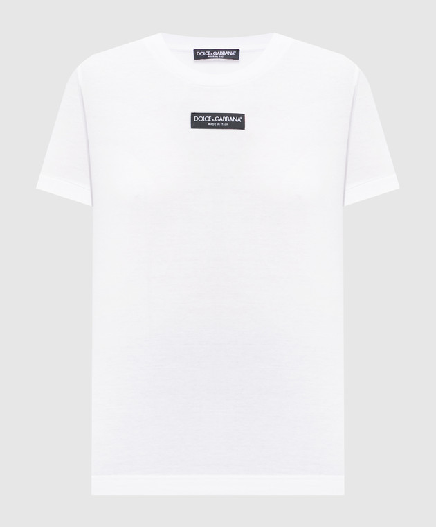 Dolce&Gabbana Белая футболка с нашивкой логотипа F8N08TGDDYH