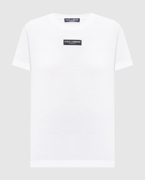 Dolce&Gabbana Белая футболка с нашивкой логотипа F8N08TGDDYH