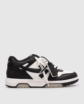 Off-White Кожаные кроссовки Out Of Office черного цвета OMIA189C99LEA007