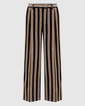 La DoubleJ Бежеві штани з льоном в смужку TRO0135VIS026STR08