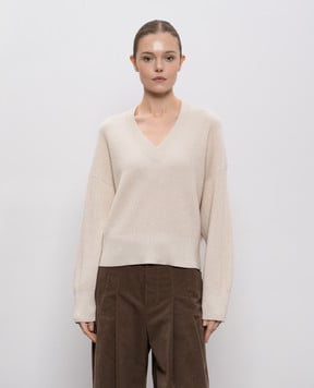 Brunello Cucinelli Бежевый пуловер с кашемиром M1E224702