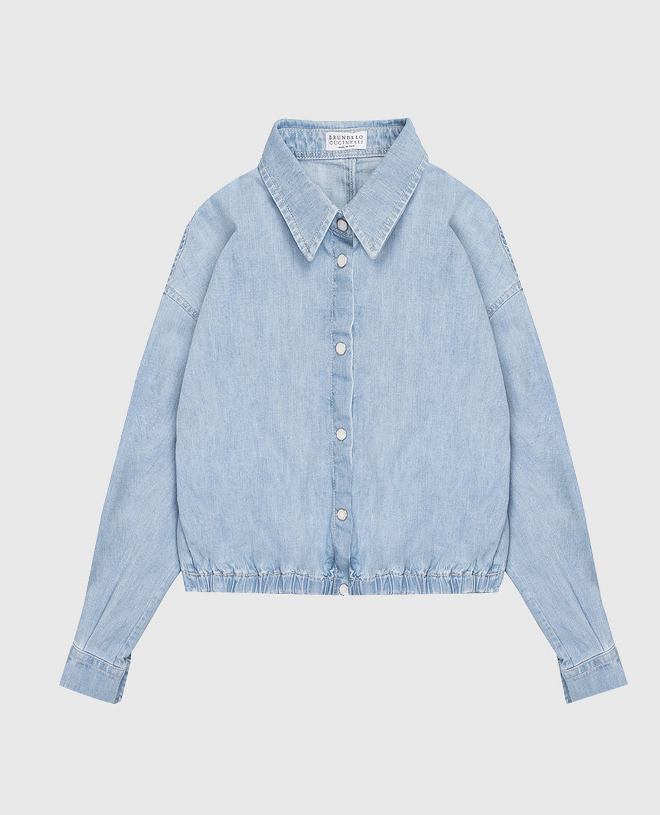 

Детская голубая рубашка с цепочкой мониль, Голубой, Однотонные