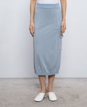 Peserico Блакитна спідниця з люрексом A95032F149173H