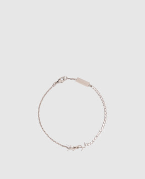 Saint Laurent серебристый браслет Cassandre с кристаллами 712345Y1526