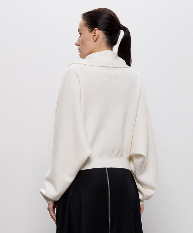 Jacob Lee Кардиган цвета айвори из кашемира WWCJ0015AW26W изображение 4